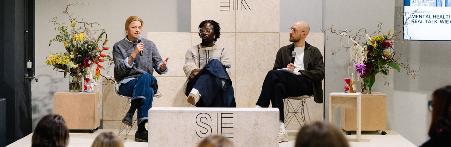 © SEEK, SEEK Real Talk, January 2024: Fredericke Winkler (AMD), Stylist Marvin-Mario Bahome and Florian Müller about 'Mental Health in Fashion‘